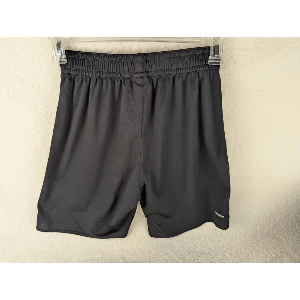 ADIDAS CLIMALITE Size M Boys Black Stretch‎ Waist Athletic Running Shorts 331168
